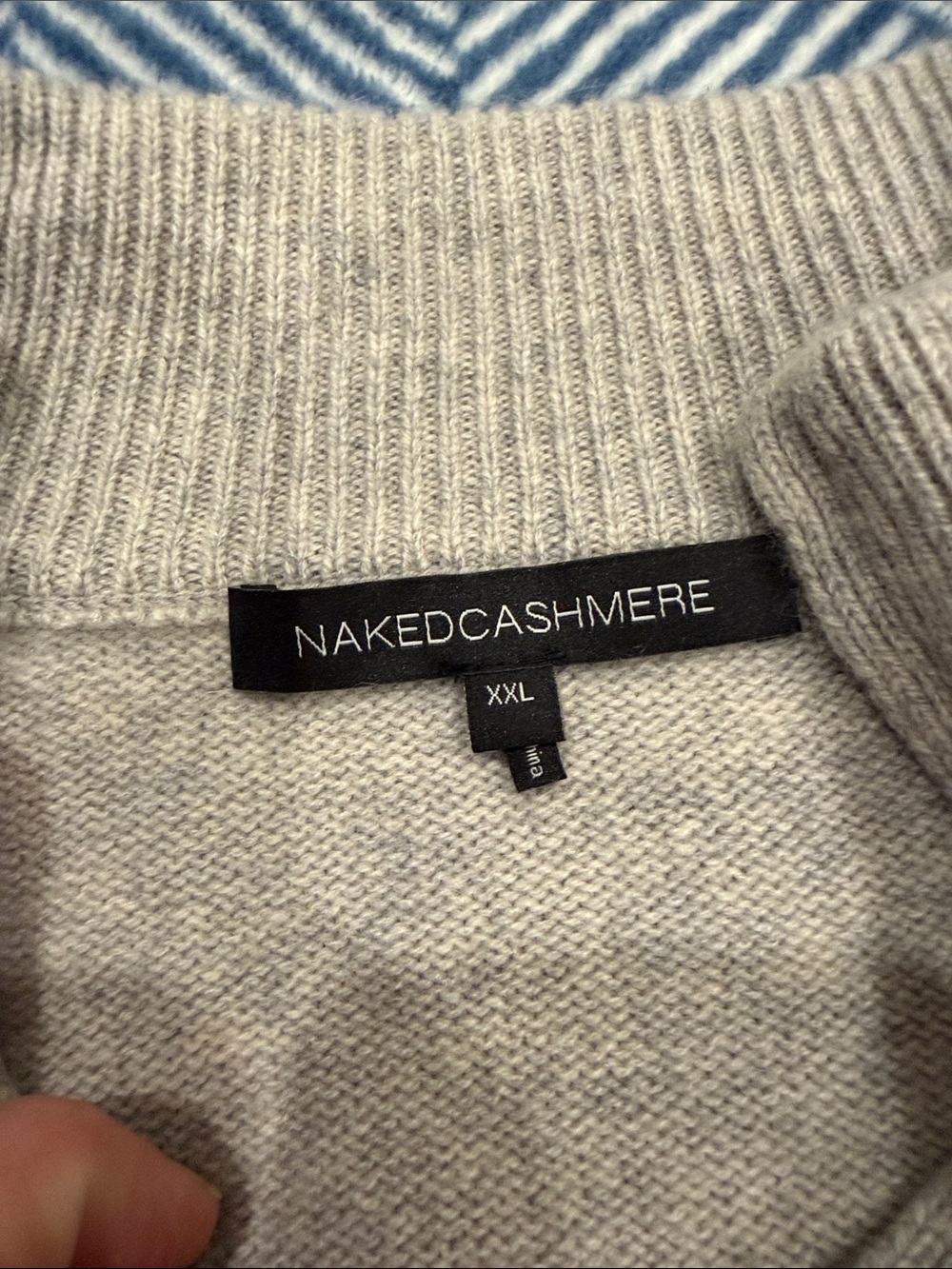 NakedCashmere Men’s Gray Half-Zip Cashmere Pullover - Picture 3 of 4